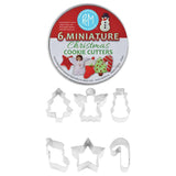 6pc Christmas Mini Cookie Cutters Set in a Tin, Christmas Baking Gift