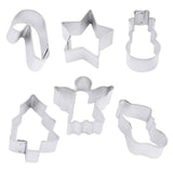 6pc Christmas Mini Cookie Cutters Set in a Tin, Christmas Baking Gift