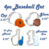 4pc Baseball Fan Cookie Cutter Set, FREE SHIPPING Ann Clark