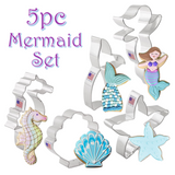 5pc Mermaid Cookie Cutter Set, Ocean and Beach, Ann Clark