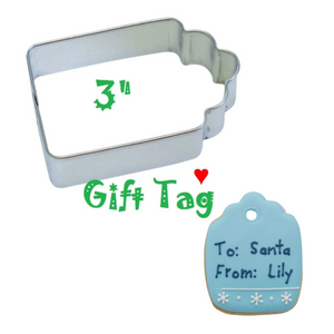 Christmas Gift Tag Cookie Cutter, Holiday Baking