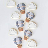 3pc Travel Cookie Cutter Set, Airplane Hot Air Balloon and Cloud Shapes, Ann Clark