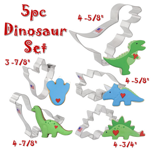 5pc Dinosaur Cookie Cutter Set, Long Neck and Dino Tracks, FREE SHiPPiNG Ann Clark