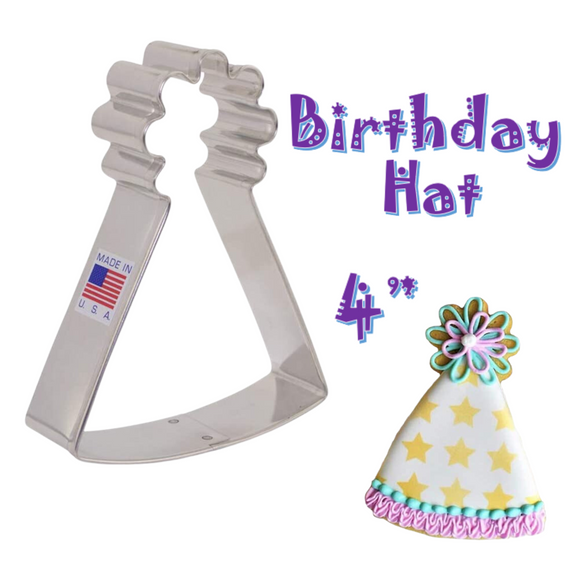 Birthday Hat Cookie Cutter, 4 inch Party Hat, New Years Celebration, Ann Clark