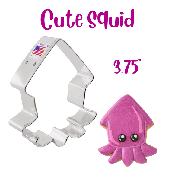 Cute Squid Cookie Cutter, Sea Creature, Ocean and Beach Shapes, Ann Clark