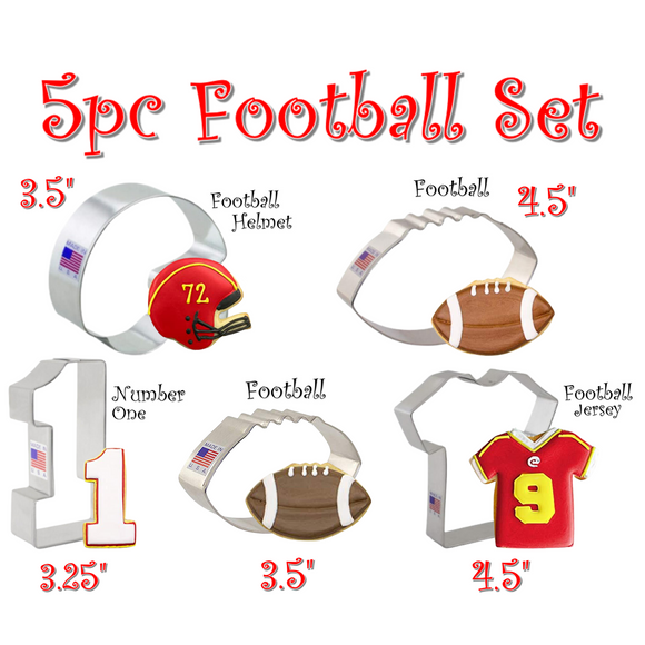 5pc Football Cookie Cutter Set, Ann Clark Fall Baking