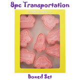 8pc Transportation Cookie Cutter and Stamps Set