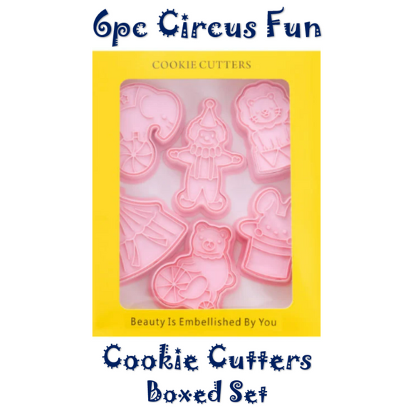 6pc Circus Fun Cookie Cutter and Stamps Set