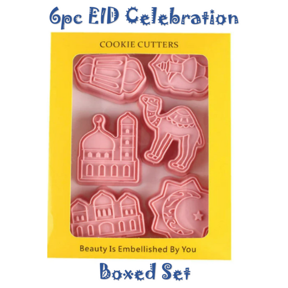 6pc EID Celebration Cookie Cutter and Stamps Set