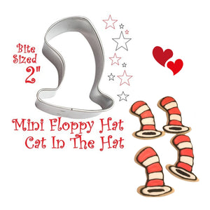 MiNi Cat in the Hat Floppy Hat Cookie Cutter, Bite Sized 2 inch