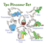 7pc Dinosaur Cookie Cutter Set, T-Rex Stegosaurus Triceratops Brontosaurus Dino Tracks, FREE SHiPPiNG Ann Clark