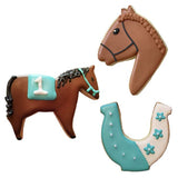 3pc Horse Cookie Cutter Set, Farm Animals Equestrian, Ann Clark