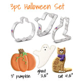 3pc Halloween Cookie Cutter Set, Ann Clark Ghost Pumpkin Cat Shapes, FREE SHiPPiNG