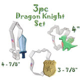 3pc Medieval Knights and Dragons Cookie Cutter Set, with Sword and Shield, Ann Clark