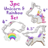 3pc Unicorn and Rainbow Cookie Cutter Set, FREE SHiPPiNG Ann Clark