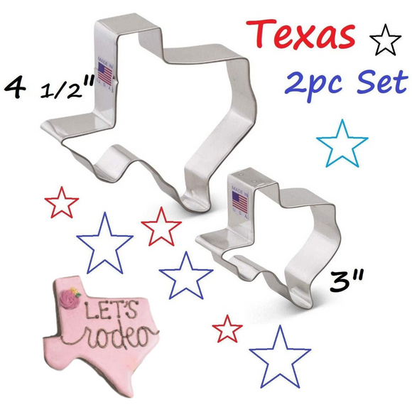 2pc Texas Cookie Cutters, State Shape Cookies by Ann Clark