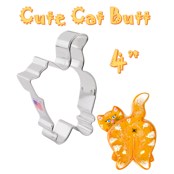 Cute Cat Butt Cookie Cutter, Cheeky Cat by Ann Clark