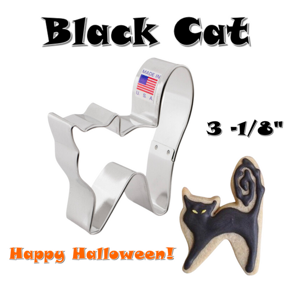 Halloween Black Cat Cookie Cutter, Witch's Scary Cute Cat, Ann Clark