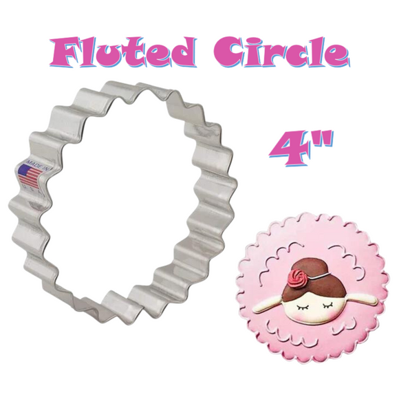 Fluted Circle Cookie Cutter, Message Biscuit and Pastry Cutter, Ann Clark