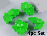 4pc Autumn Leaves Cookie Cutters and Stamps Set