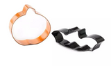 Set of 3 Halloween Cookie Cutters, Orange Black and White Color Coated Steel