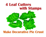 4pc Autumn Leaves Cookie Cutters and Stamps Set