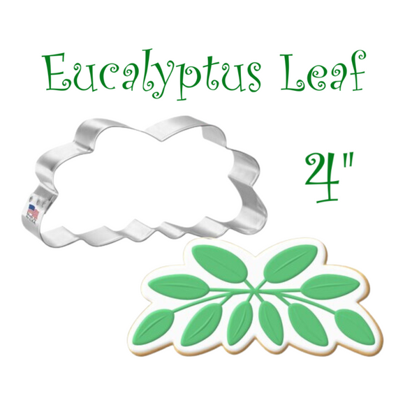 Floral Eucalyptus Leaf Cookie Cutter, 4 inches, Eucalyptus Florals, Made in the USA