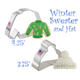 Winter Sweater and Hat Cookie Cutter Set, Winter Fashion, Warm Hat Cookies