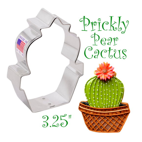 Prickly Pear Cactus Cookie Cutter, Potted House Plant Shape Ann Clark