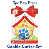 3pc Paw Print Nested Cookie Cutter Set, Puppy Dog Treat, Foose