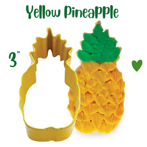 Yellow Pineapple Cookie Cutter, 3" Color Coated Cookie Cutter