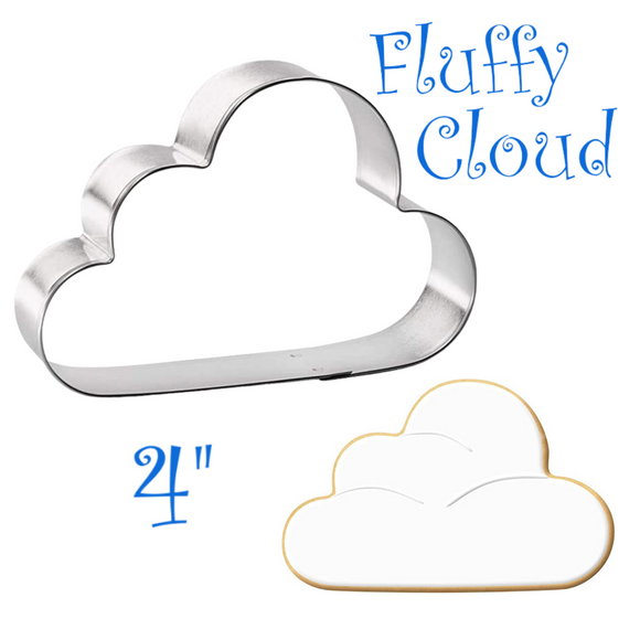 Fluffy Cloud Cookie Cutter, FOOSE Weather Shape Large 4 inch