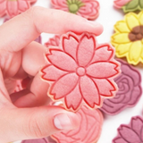 8pc Flower Cookie Cutter Set and Stamps Set