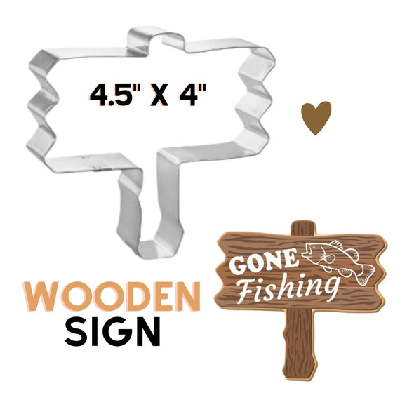 Wooden Sign Cookie Cutter, 4.5