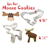 2pc Adorable Moose Cookie Cutter Set, Ann Clark Animal Shapes