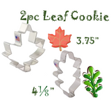 2pc Leaf Cookie Cutter Set, Autumn Maple and Oak Leaves, Ann Clark