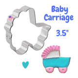 Baby Carriage Cookie Cutter, 3.5" New Baby or Baby Shower, Ann Clark