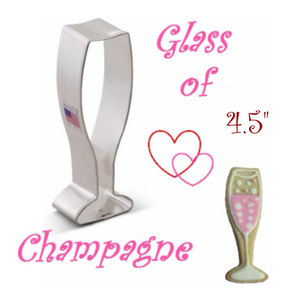 Champagne Glass Cookie Cutter, Wedding Toast Bridal Shower, Ann Clark