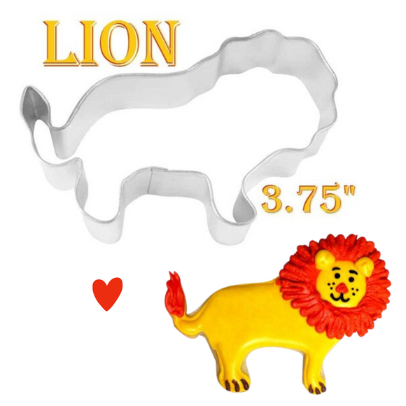 Lion Cookie Cutter, Standing Lion 3.75