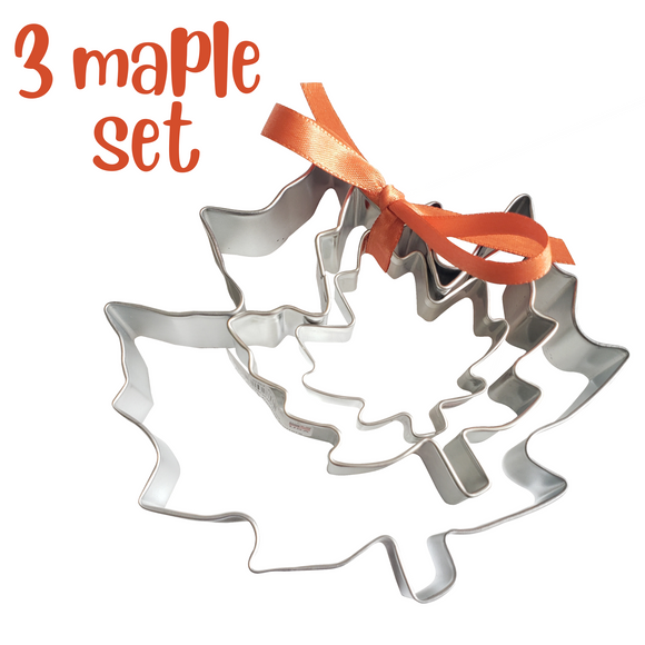 3pc Maple Leaf Cookie Cutter Set, Autumn Baking