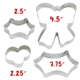 4pc Wreath Centerpiece Cookie Cutter Set, Holiday Baking Cookies