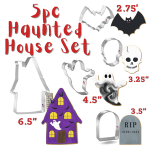 5pc Haunted House Cookie Cutter Set, Halloween Cookies, Foose