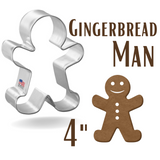 Gingerbread Man Cookie Cutter, 4" Gingerbread Boy, Made in the USA