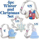 4pc Winter and Christmas Cookie Cutter Set