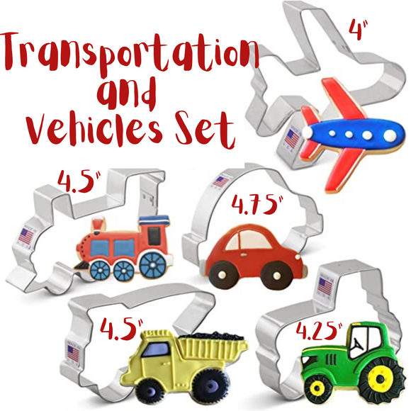 5pc Transportation and Vehicles Cookie Cutter Set