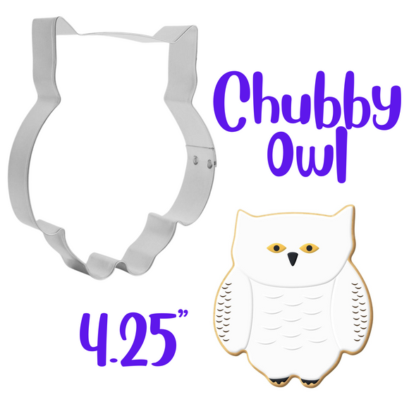 Chubby Owl Cookie Cutter, 4.25 inches, Trendy Animal Shape, Made in the USA