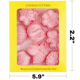  Cute Bee Cookie Cutters Set and Stamps Set