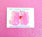 Miffy Cookie Cutters and Stamper Set, Kawaii Pink Bunnies Cutters with Stamp and Recipe