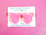 Mickey Mouse Cookie Cutters and Stamper Set, Kawaii Pink Cutters with Stamp and Recipe