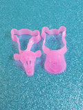 Winnie The Pooh and Tigger Cookie Cutters and Stamper Set, Kawaii Pink Cutters with Stamp and Recipe